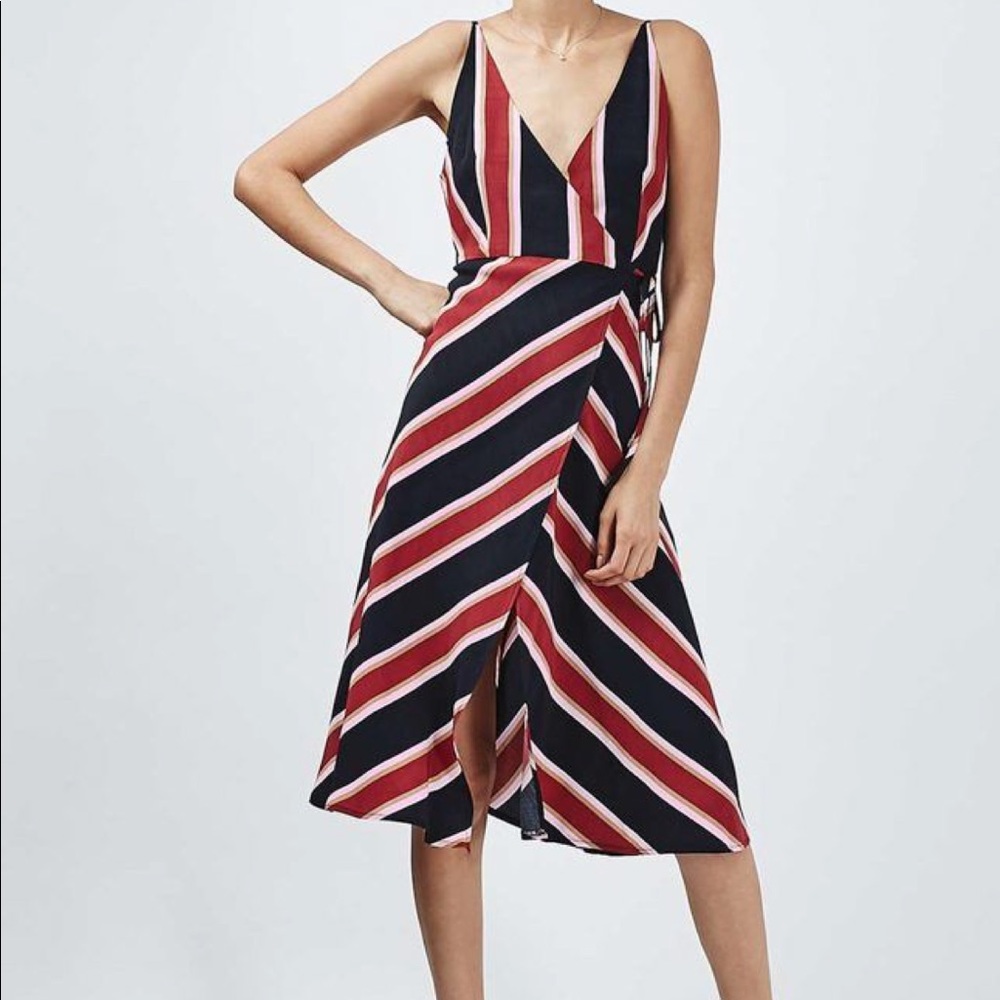 Topshop striped midi dress